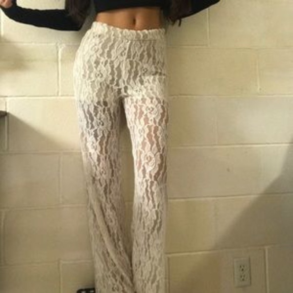 Galaxy way  boho white lace pants